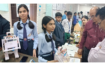 पीएम श्री स्कूल की एक छात्रा ने बनाया मल्टीपर्पज़ एआई रोबोट, जो गणित, अंग्रेजी और अन्य विषयों से जुड़े प्रश्नों के उत्तर देता है।