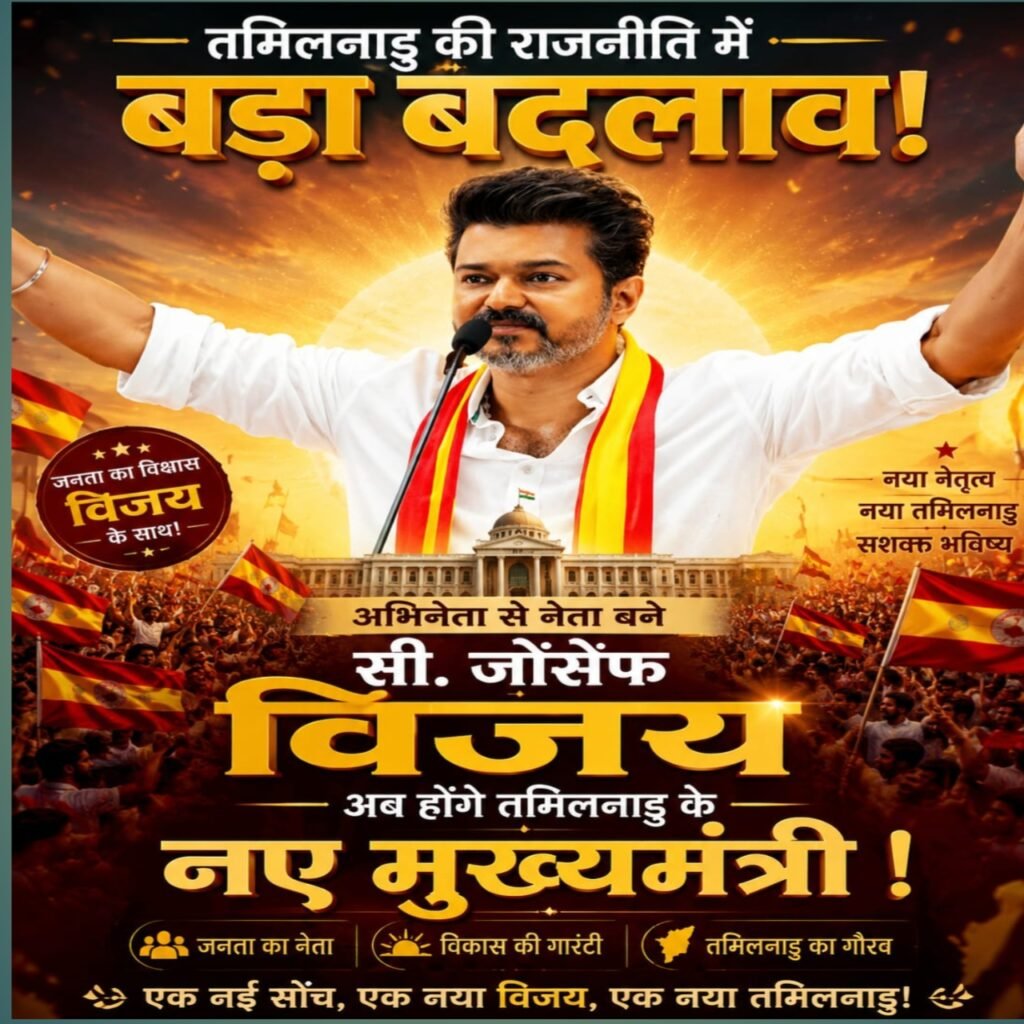 तमिलनाडु में नई सरकार का गठन: सी. जोसेफ विजय होंगे मुख्यमंत्री, 10 मई को शपथ ग्रहण