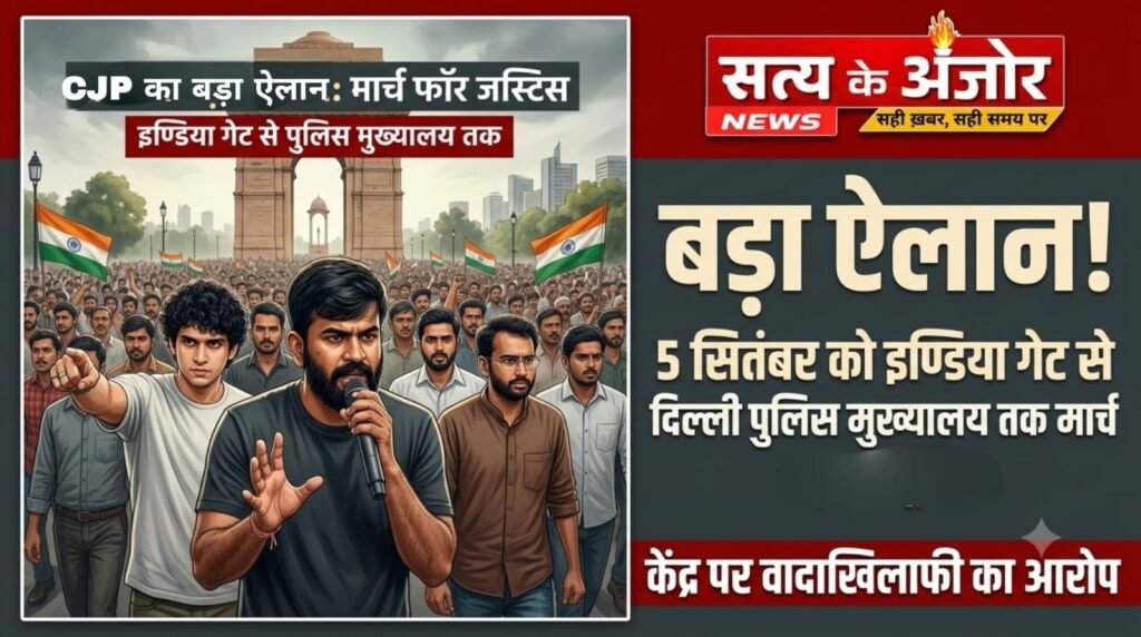 CJP का एक और बड़ा ऐलान: 5 सितंबर को इंडिया गेट से दिल्ली पुलिस मुख्यालय तक मार्च, केंद्र पर वादाखिलाफी का आरोप